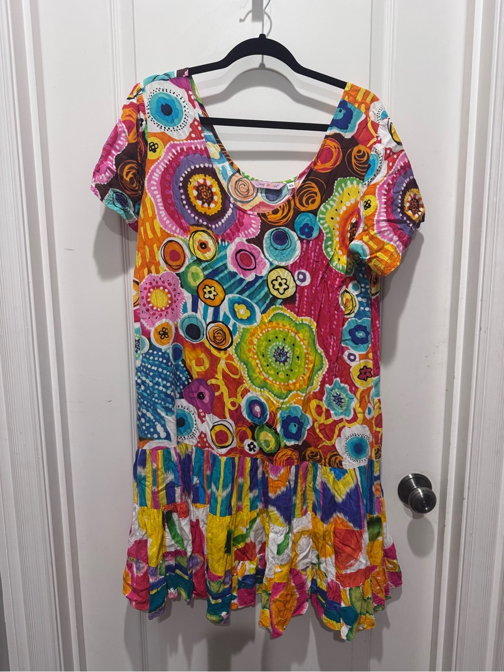 Jam's world EUC women's XL tiered ruffle dress W329-HAYS in happy days